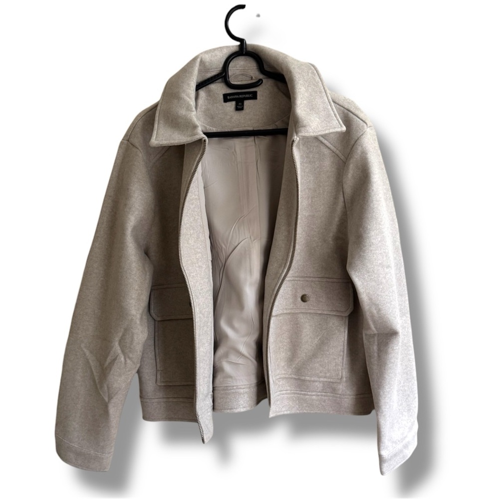 Banana Republic Women’s Beige Felt Bomber Jacket